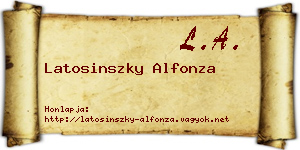Latosinszky Alfonza névjegykártya